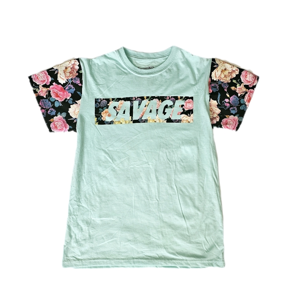Fresh Laundry "Savage" floral Mens Tee Medium